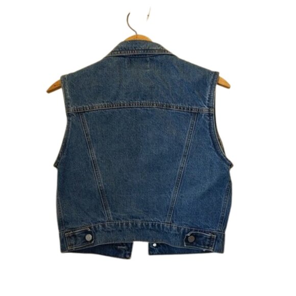 Kenar Etc Women's Size S Button Front Made in USA Sleeveless Denim Vest - Picture 6 of 12